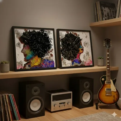 DUAL SEM TÍTULO<br/>(35 x 35 cm ) x 2 - 2015<br/>Técnica mista sobre cartão telado