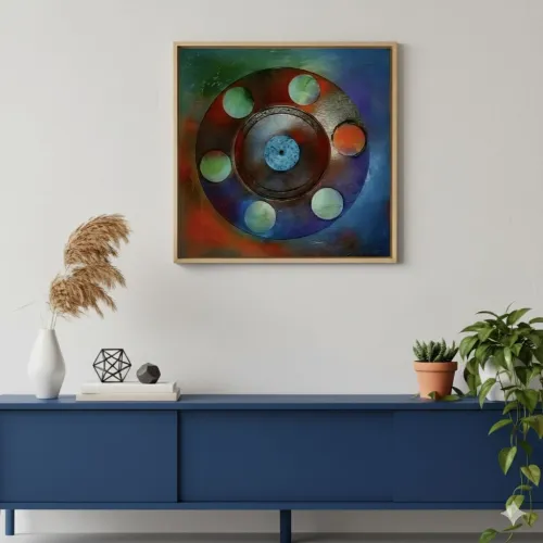 MUTAÇÕES<br/>(50 x 50 cm) - 2009<br/>Técnica mista sobre madeira