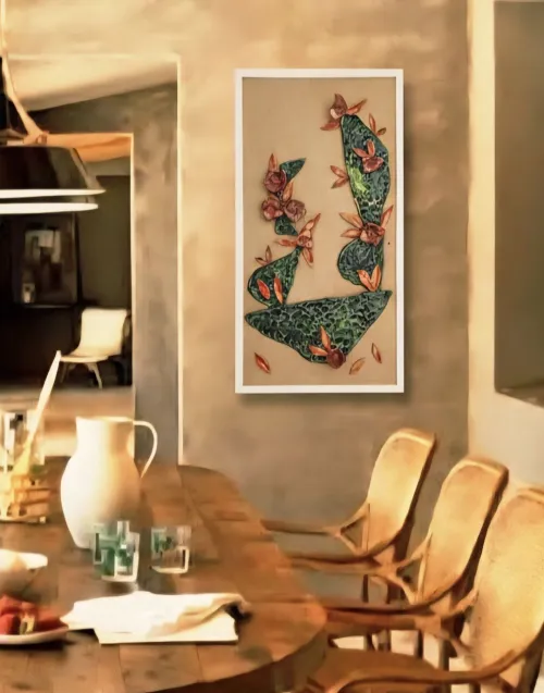 S/ TÍTULO<br/>(60 x 120 cm) - 2016<br/>Cerâmica sobre cortiça